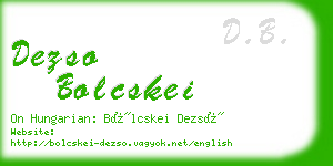 dezso bolcskei business card